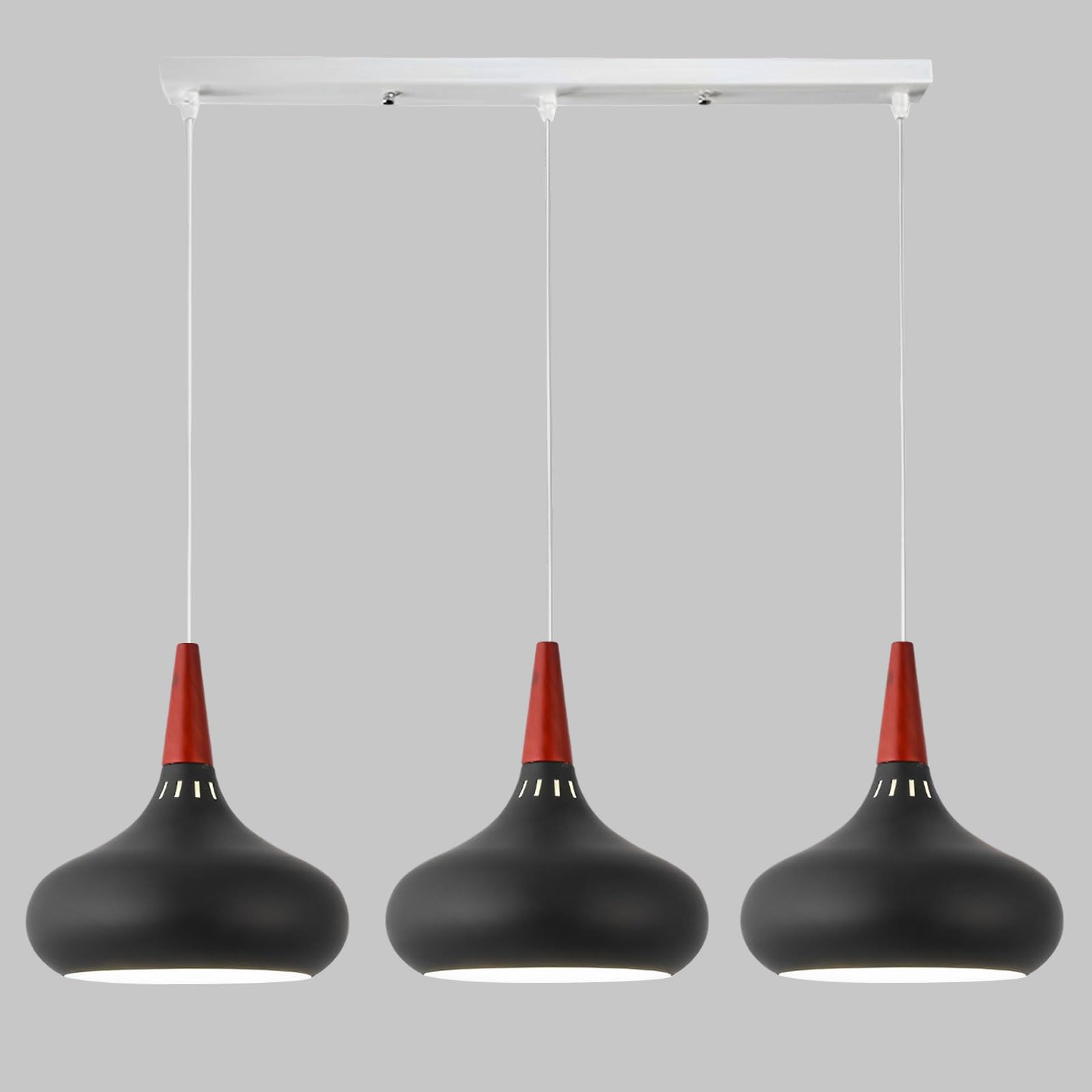 SXSHEYS Nordic Indoor Pendant Lamp Modern Linear Chandeliers Kitchen Island Hanging Lighting 3 Light E26 Fixtures Height Adjustable For Dining Room