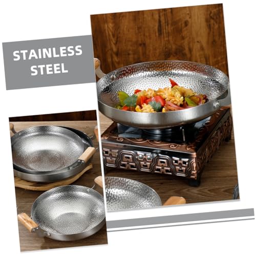 Wok de acero inoxidable SOLUSTRE 1pc para estufa miniatura 7