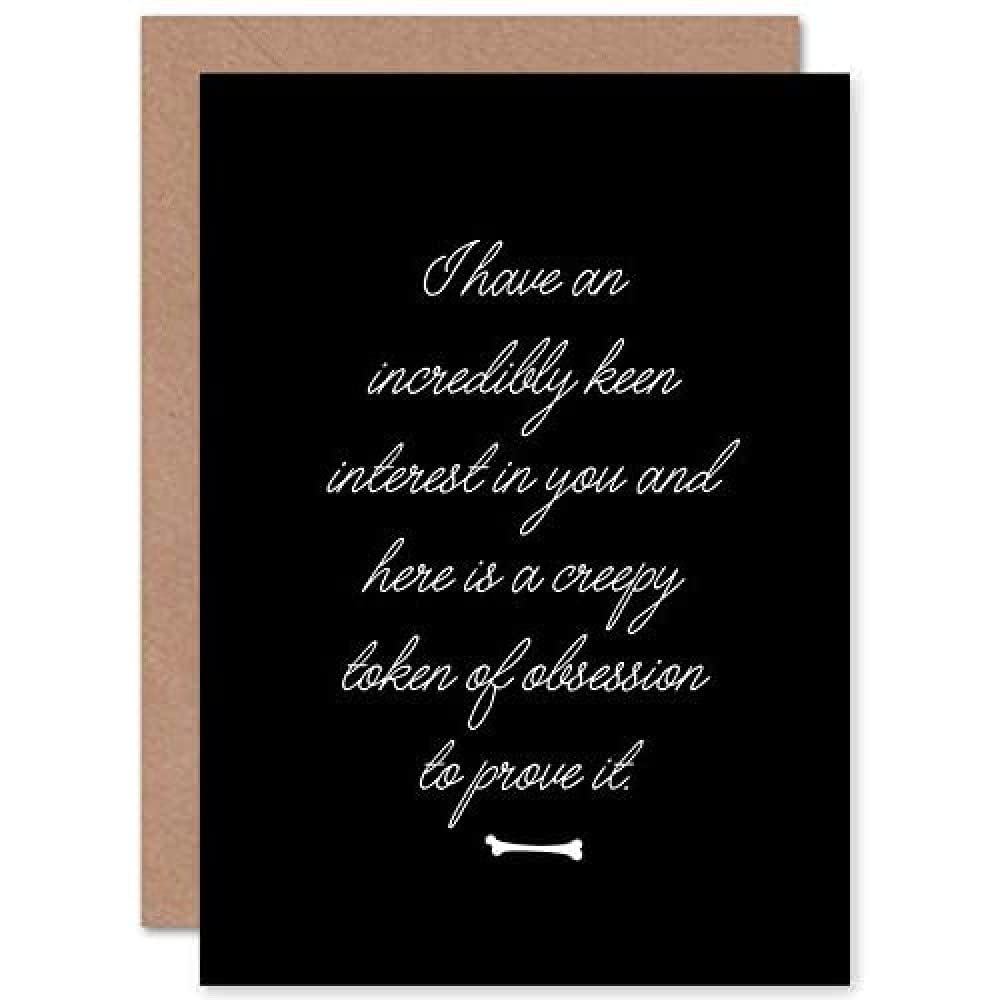 Artery8 Creepy Token Obsession Birthday Love Weird Funny Sealed Greeting Card Plus Envelope Blank inside