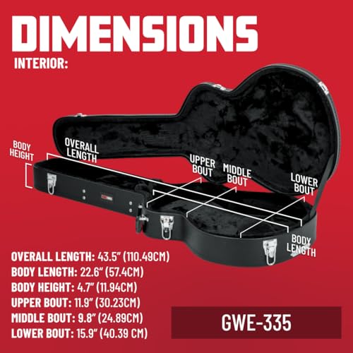 Image of Gator Cases Hard-Shell Wood Case for Semi-Hollow Guitars, Fits Gibson 335 (GWE-335)