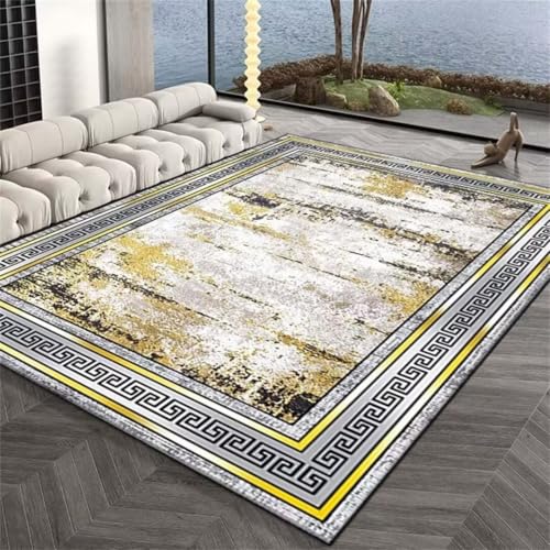 Tapis design classique insonorisant jaune 80x120cm pour decoration interieure - 2