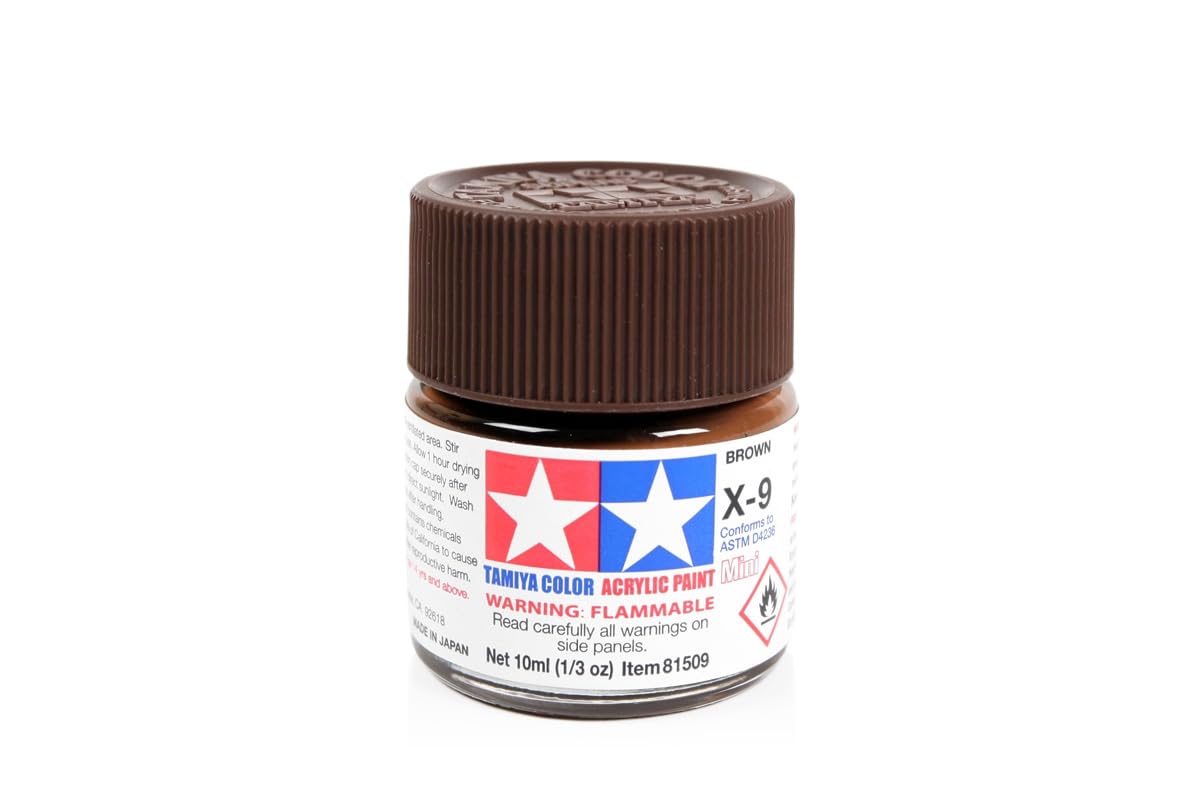 Tamiya Brown Acrylic Mini X-9 Gloss 10Ml Paint Bottle
