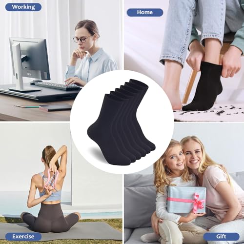 3-Pack Women’s Lightweight Thin Crew Socks, Casual Calf Socks for Everyday Wear, Sizes 6-114