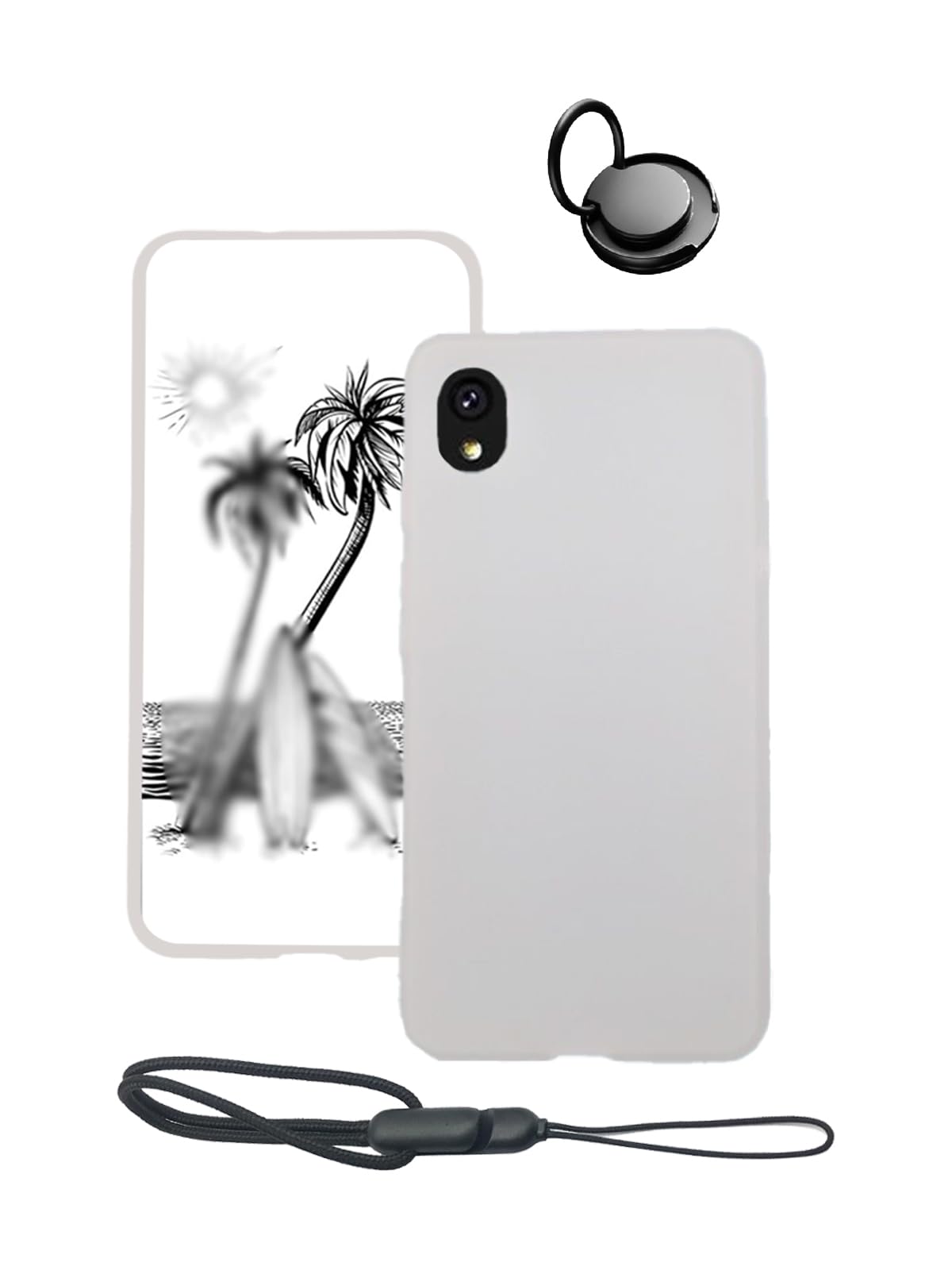 Case for Bigme HiBreakS Color/HiBreakS/E-Ink Smartphone 5.84 inch,WUNIKA Thin Slim Lightweight Scratch Proof,Durable Protection Silicone Rubber TPU Cover with Phone Ring Holder and Lanyard,(White).