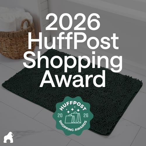 Image of GORILLA GRIP Bath Rug Mat 36x24, Thick Soft Absorbent Chenille, Quick Dry Microfiber Mats, Rubber Backing Washable Shower Floor Rugs, Bathmat Runner, US Designed Bathroom Home Decor Accessories Hunter