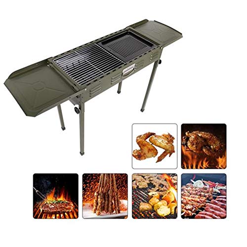 Grill, tragbarer BBQ Holzkohlegrill Smoker Faltbarer BBQ Herd Kohleofen Haushalt Camping Grill für Outdoor Kochen Camping Picknick Terrasse