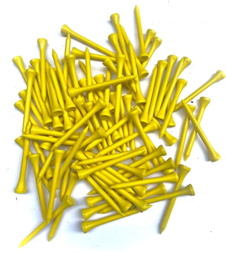 1000 Pcs Yellow 70mm 2 3/4" Bamboo Golf Tees Eco Friendly & Sustainable Strong Bamboo, Neon Yellow, 70mm (2 3/4 inch) - Image 2