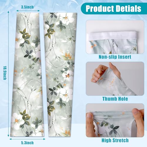 Image of Bebila Gardening Sleeves for Women Farm UV Sun Protection Anti-Scratch Cooling Sleeves with Thumb Hole Arms Cover Outdoors