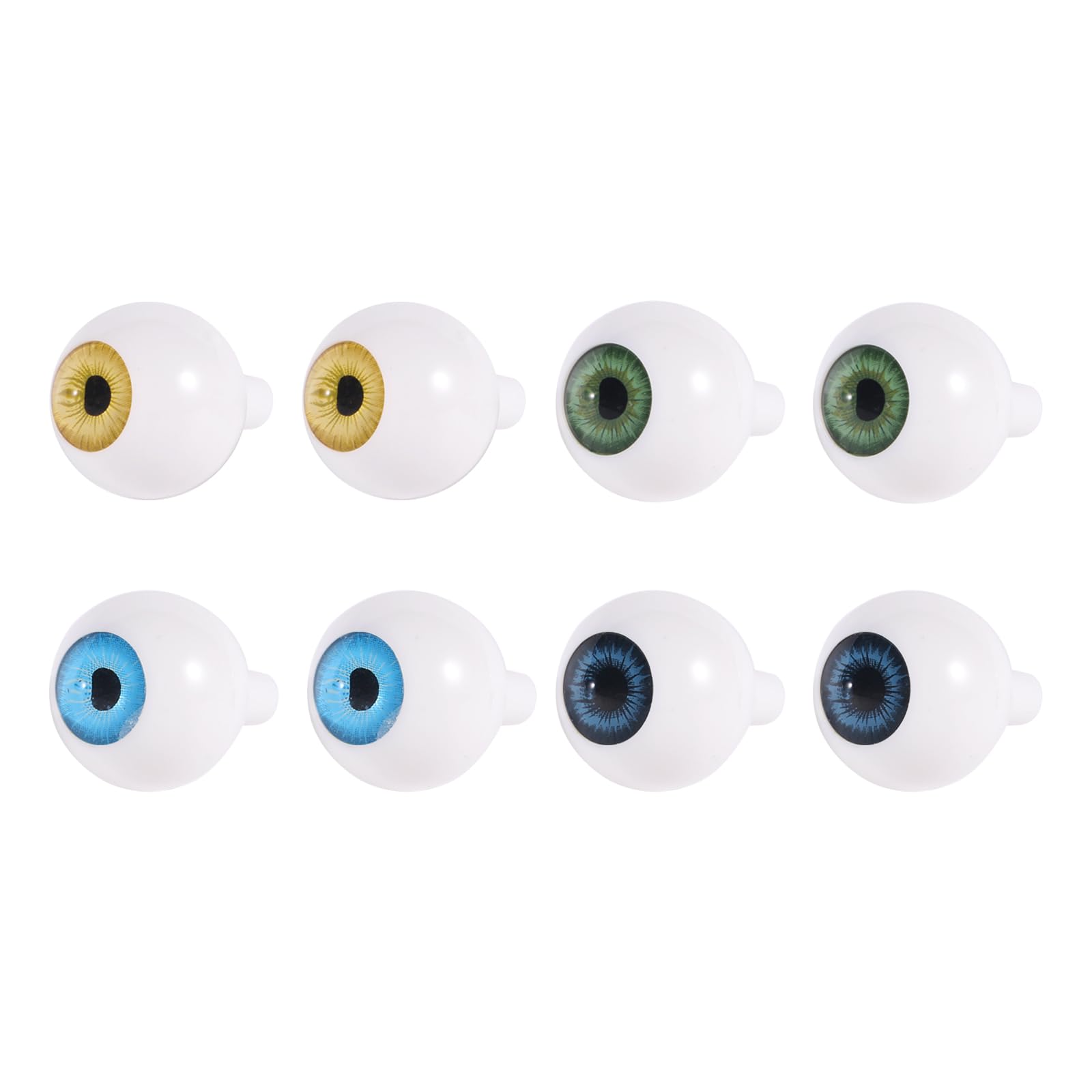 ZIJIA 8pcs 20mm Round Acrylic Eyeball Eyes for DIY Craft Doll Bear Dollhouse Decor