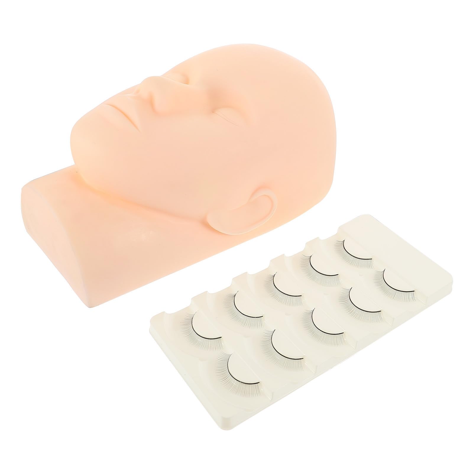 Cabeza de extensión de pestañas Lurrose de silicona para maquillaje 8