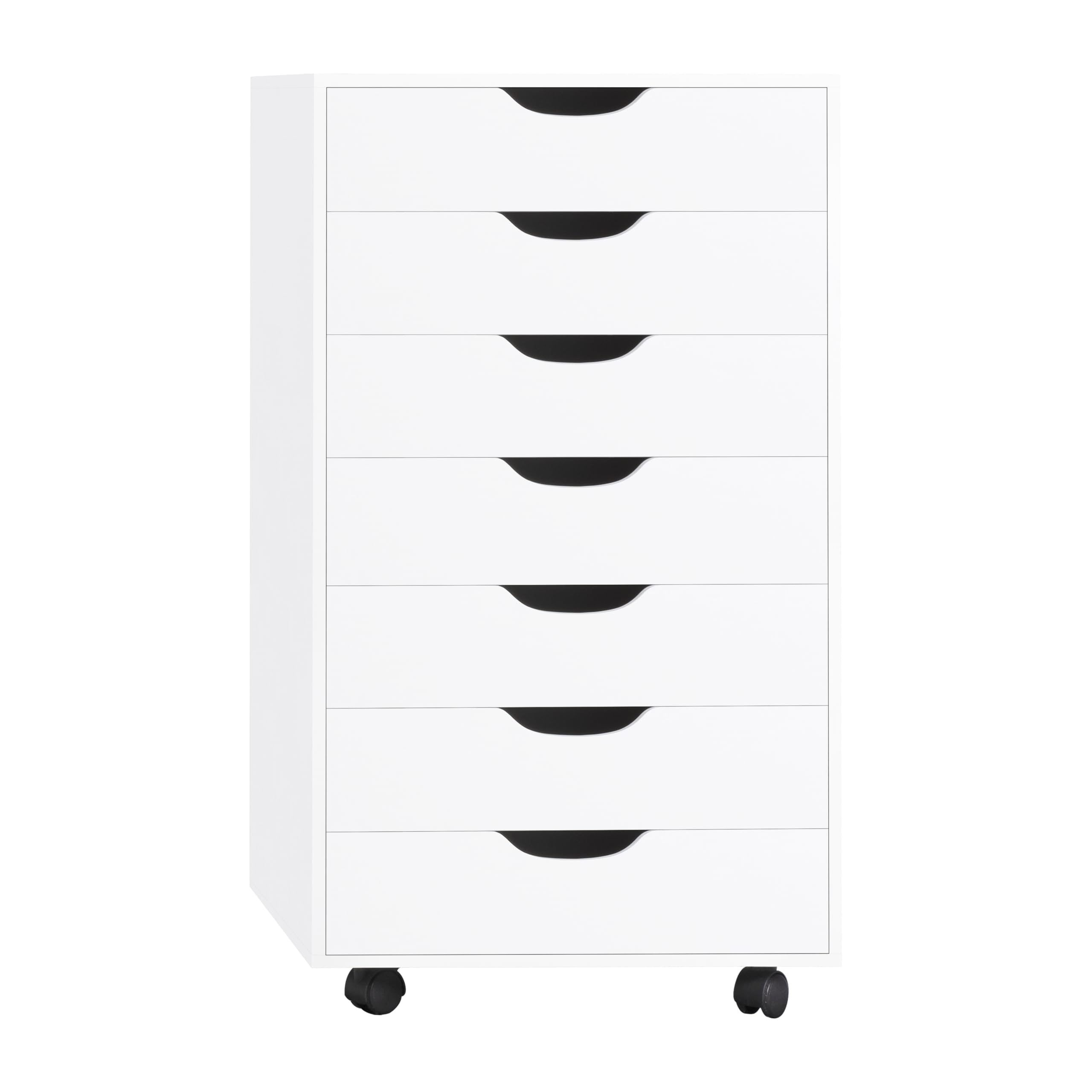 Naomi Home Debbie 7-Drawer Rolling Office File Cabinet - White