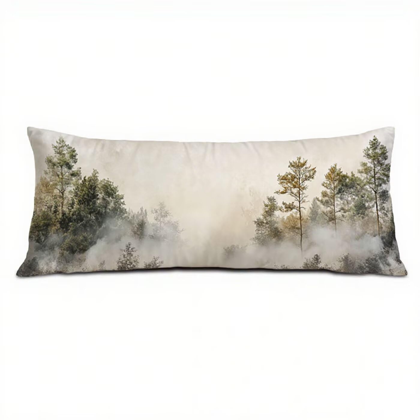 Gris Taie de Traversin 180 cm Taie d'oreiller, Arbre Housses de Ccoussin Maintien Optimal des Cervicales Oreiller, Double Face Velours Doux pour Femme Enceinte Oreillers Long et Confortable Q-3757
