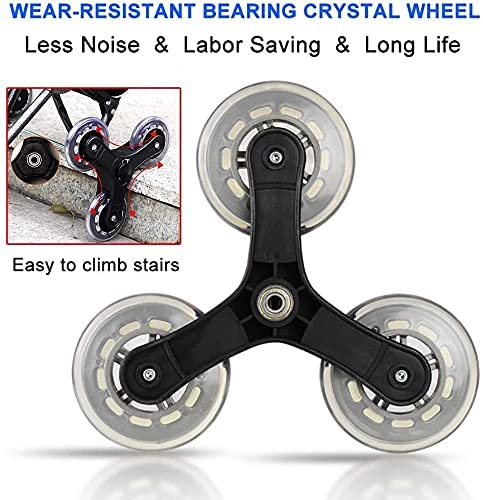 WEDF Klappbarer Einkaufswagen, Treppensteiger, Einkaufstrolley, Klappbarer Einkaufswagen, Leichter Einkaufswagen mit… – Bild 8