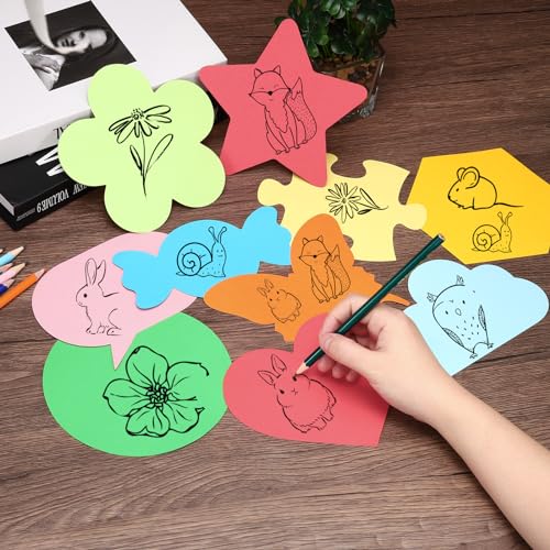 PATIKIL 4,2x6,1 Ausschnitte aus Papier, 108 Stück Wolken in verschiedenen Farben für Pinnwandkunst, Büro, Klassenzimmer, Party, Frühlings-DIY-Basteldekoration, bunt