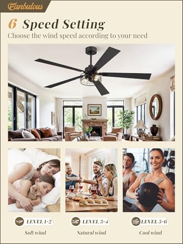 Image of Fanbulous 60 Inch Farmhouse Rustic Ceiling Fan with Light & Remote