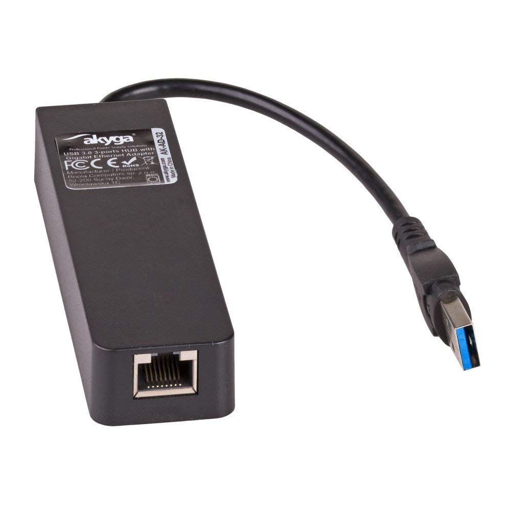 AKYGA AK-AD-32 Hub Carte réseau USB mâle vers 3 Ports USB Femelle RJ45 3.0