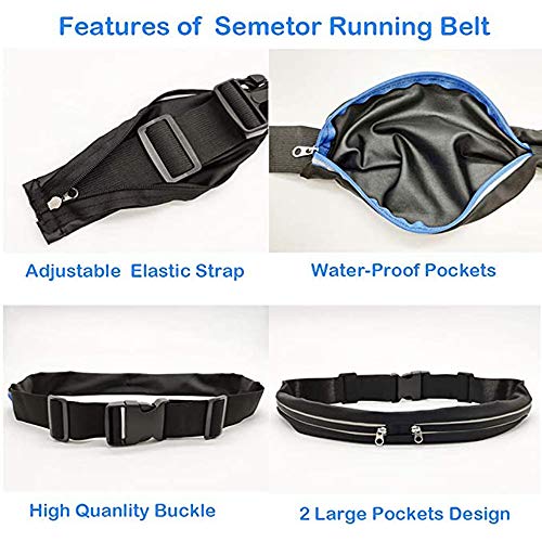 2Pack Sports Running Belt, Dual Pouch Expandable Sweatproof Reflective Waist Pack, Fitness Workout Running Phone Holder, Perfect for Gym, Workouts, Marathon, Exercise, Cycling, Walking, Casual, Hiking - Thumbnail 4