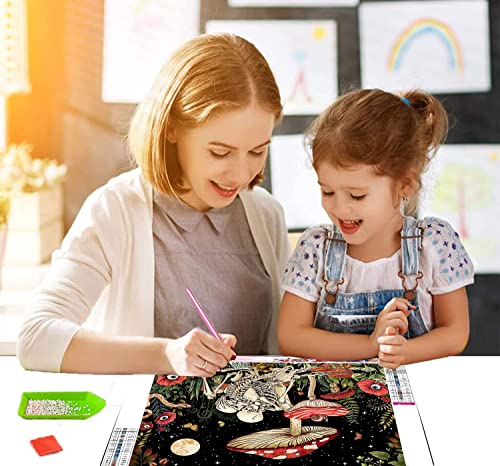 6 Pack Diamond Painting Kits For Adults - Mushroom Flower Butterfly Skeleton Moon Diy 5D Diamond Art Kits Full Drill Diamond Dots Paintings With Diamonds Gem Art And Crafts Home Decor 12X16Inch #TOP1