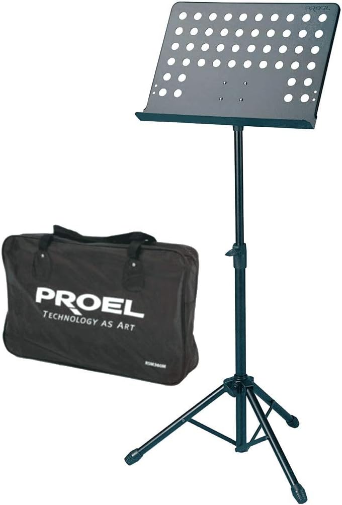 PROEL STAGE music stand with perforated orientable music holder Nylon carrying bag included