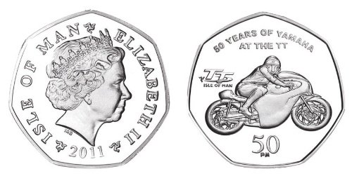 2011 Isle of Man Cupro Nickel TT Races 50 Years of Yamaha 50p Coin