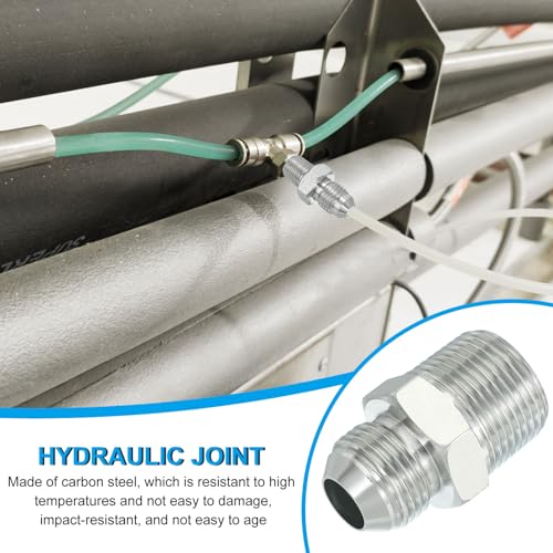 Image of PATIKIL Pipe Adapter Connector 7 /8 inch Male 74 Flare JIC x 3 /4 inch Male R Pipe Fitting Oil Feed Restrictor Fitting Hydraulic Connector for Oil Steam Water Pipelines System