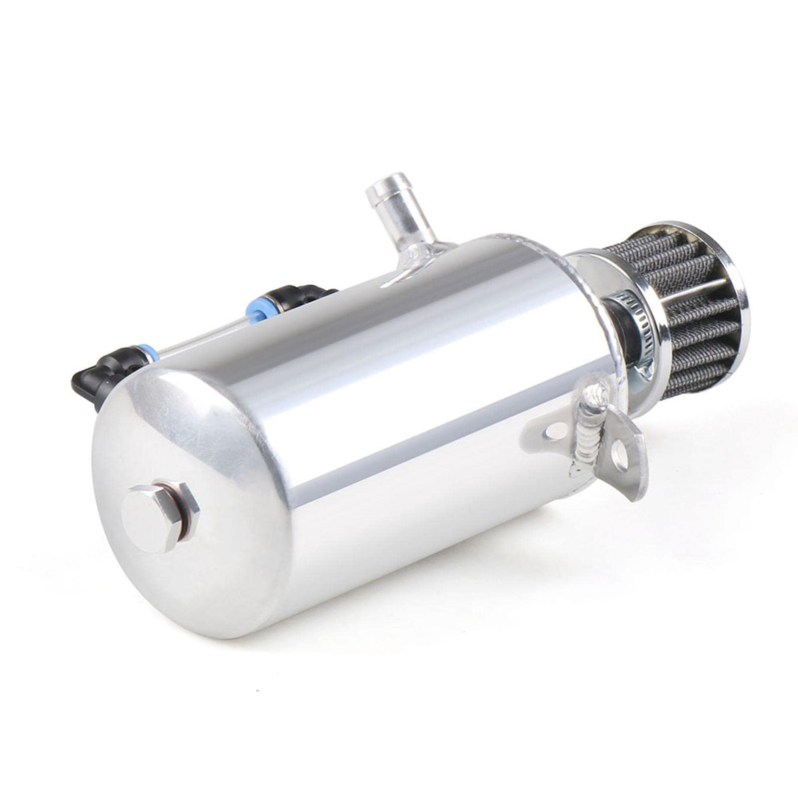 Oil Catch Tank Can con Filtro Traspirante Baffled Universale Serbatoio Olio Motore 500ml Alluminio Valvola Drenante Adatto Camion Engine