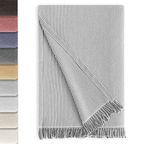 Vipalia Colcha Multiusos Sofa. Plaid para Cama. Manta Foulard Cubresofa Cubrecama. Comoda Practica y Suave. Poliester Algodón. Calidad Diseño. Paul 180 x 260 cm Gris Oscuro