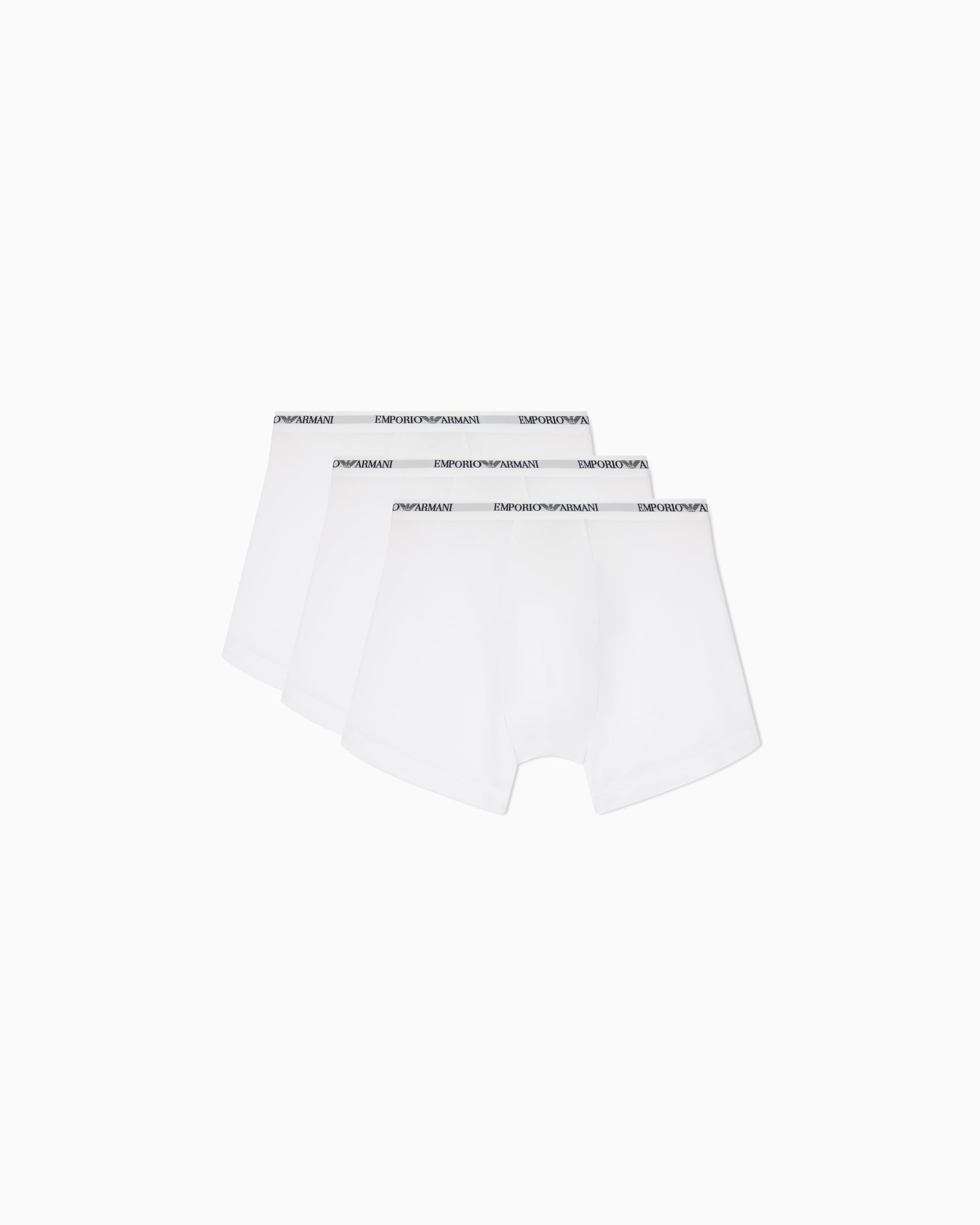 Emporio Armani Men's White 3-Pack Boxers With Logo Waistband Em000261-Af14132-M0066 - /White/  33/32/32/5/5.5/6.5/7/6/7.5 M
