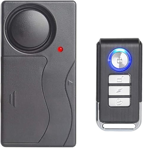 Miniatura 1 de Mengshen Alarma de vibración inalámbrica, alarma antirrobo para bicicletabicicletamotocicletacochevehículospuertaventana, 110 db súper fuerte