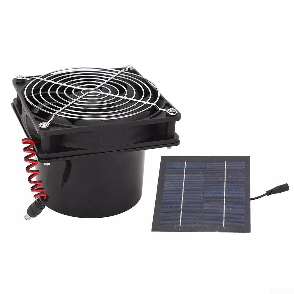 Kit di ventilatori a pannello solare, serra solare da 50 W con ventola di scarico per piccoli pollai, serre, capannoni, case per animali domestici, scarico delle finestre