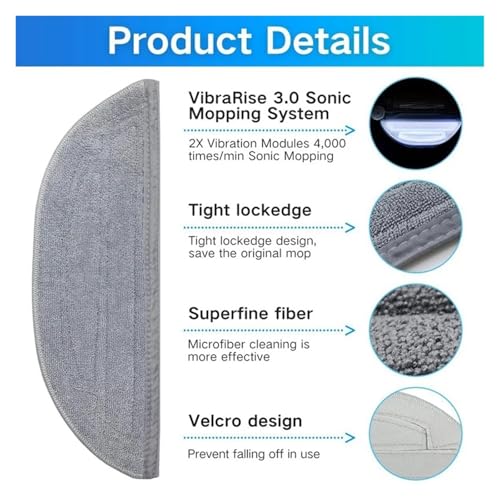 Robot Vacuum Cleaner Main Side,Compatible for Roborock S8 Maxv Ultra Brush Mop HEPA Filters Dust Bags Accessories