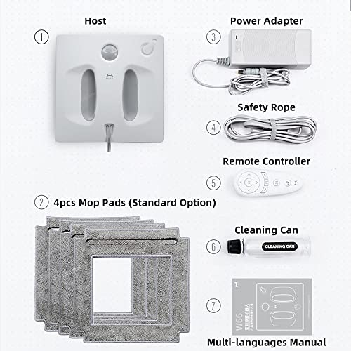 Window Cleaner Window Cleaning Robot Water Spray For Home Electric Robotic Washing Windows Cleaning Washer Glass Vacuum Cleaner For Windows, Tiles, Bathrooms Automatic Water Spray (Size : 1) - Image 6