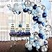 Arco Globos Kit de guirnaldas Azules,Kit Arco Globo 97pcs Globos Azules y Blancos,Globos de Confeti,Globos Plata de Metal para Bautizo Niño Niña Cumpleaños Baby Shower Comunion Bodas Decoración