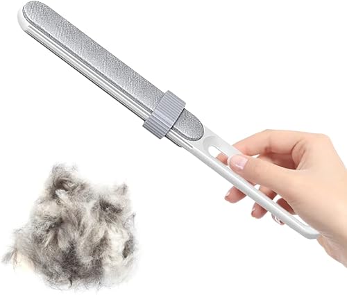 DclopTop Cepillo de pelusa de doble cara, 1 cepillo removedor de pelo de mascotas ABS herramienta de eliminación de pelo de animales para gatos