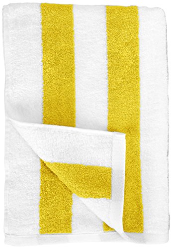 Amazon Basics Cabana Stripe Beach Towel, Pack Of 2, Yellow, 60" X 30" #TOP6