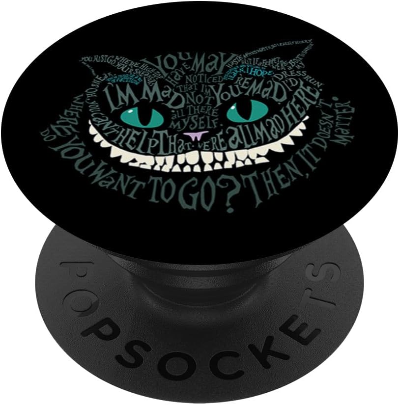 Cheshire Alice Cat We're All Mad Here Wonderland PopSockets PopGrip: Swappable Grip for Phones & Tablets PopSockets Adhesive PopGrip