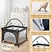 Jestonten Twin Bassinet - 3 in 1 Twin Bassinets for 2 Babies with Hanging Toys & Storage Basket, Portable Pack and Play Foldable Bedside Sleeper with Carry Bag, Grey