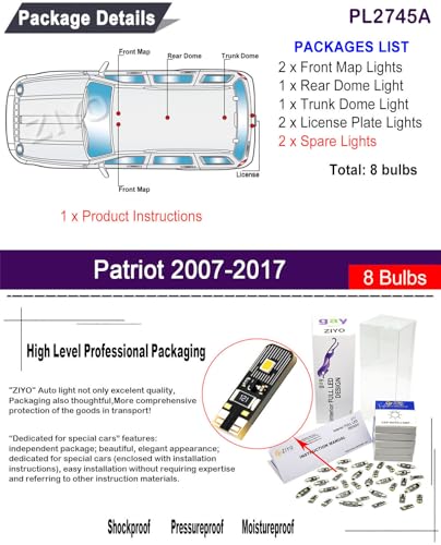Kit de luces LED interiores para Jeep Patriot 2007-2017 miniatura 2