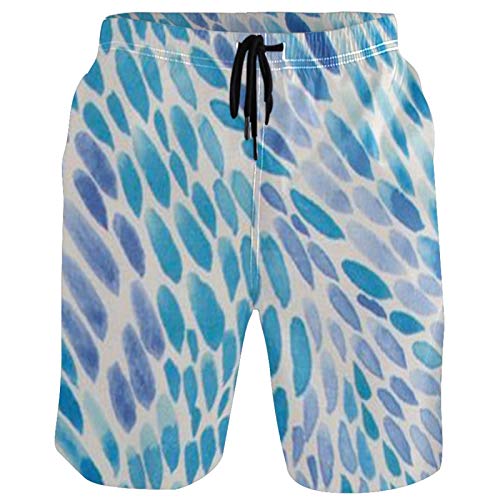 visesunny Men's Beach Short Swim Trunks Blue Purple Dots Sports Running Bathing Suits