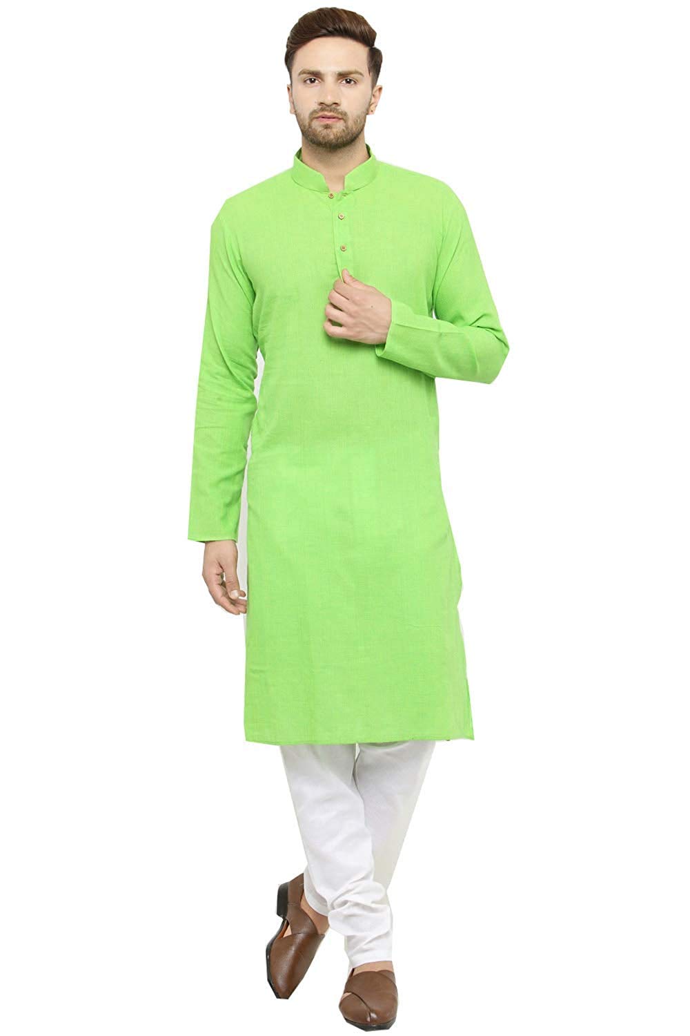 GauriLaxmi Enterprise Cotton Blend Solid Kurta for Men