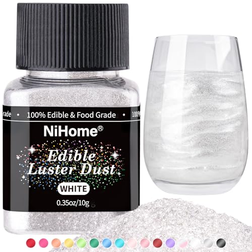 NiHome Edible Food-Grade Glitter Powder Glimmer Luster Dust for Drinks, 10g