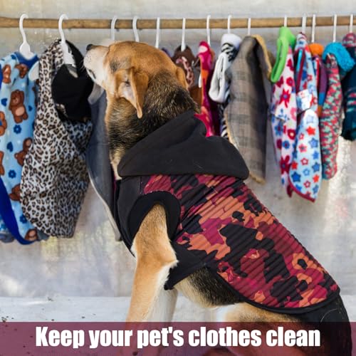 Threehoney 48 Pcs Dog Clothes Hangers 7 Inch Wide Non-Slip Plastic Pet Clothes Hangers Pet Clothing Holder Coat Hanger for Small Dog Cat Puppy Chihuahuas(White)