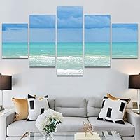 SIGNWIN 5 Panel Canvas Wall Art Modern Art Beach Coastal Expressive Global Multicolor Photography for Home Decorations Ready to Hang - 60