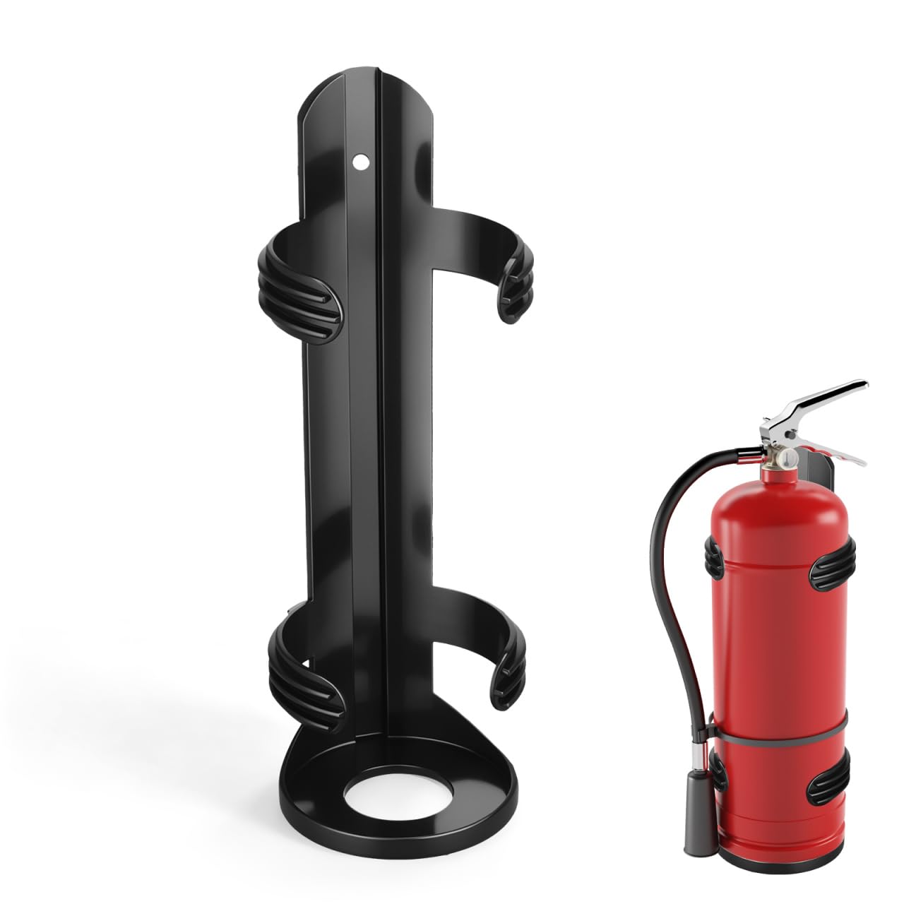 FESTFENDS Wall Mount Fire Extinguisher Holder Plastic Bracket 8.25x2.63x2.63in Black Securely Holding Fire Extinguisher Easy to Access for Car Use
