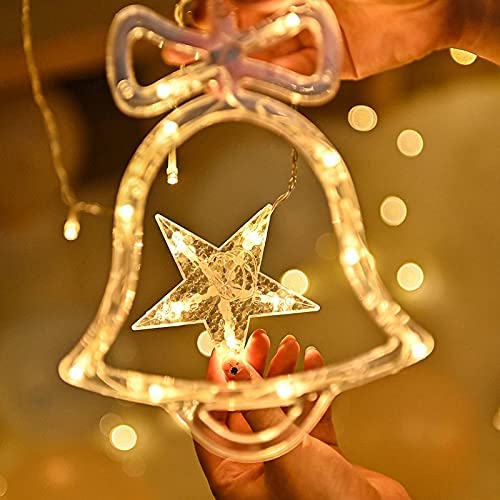 Image of Desidiya Christmas Reindeer LED Curtain String Lights Window Curtain Lights with 8 Flashing Modes Decoration for Christmas Christmas Lights, Led Curtain Light, Festive Light Warm White - 2.5m
