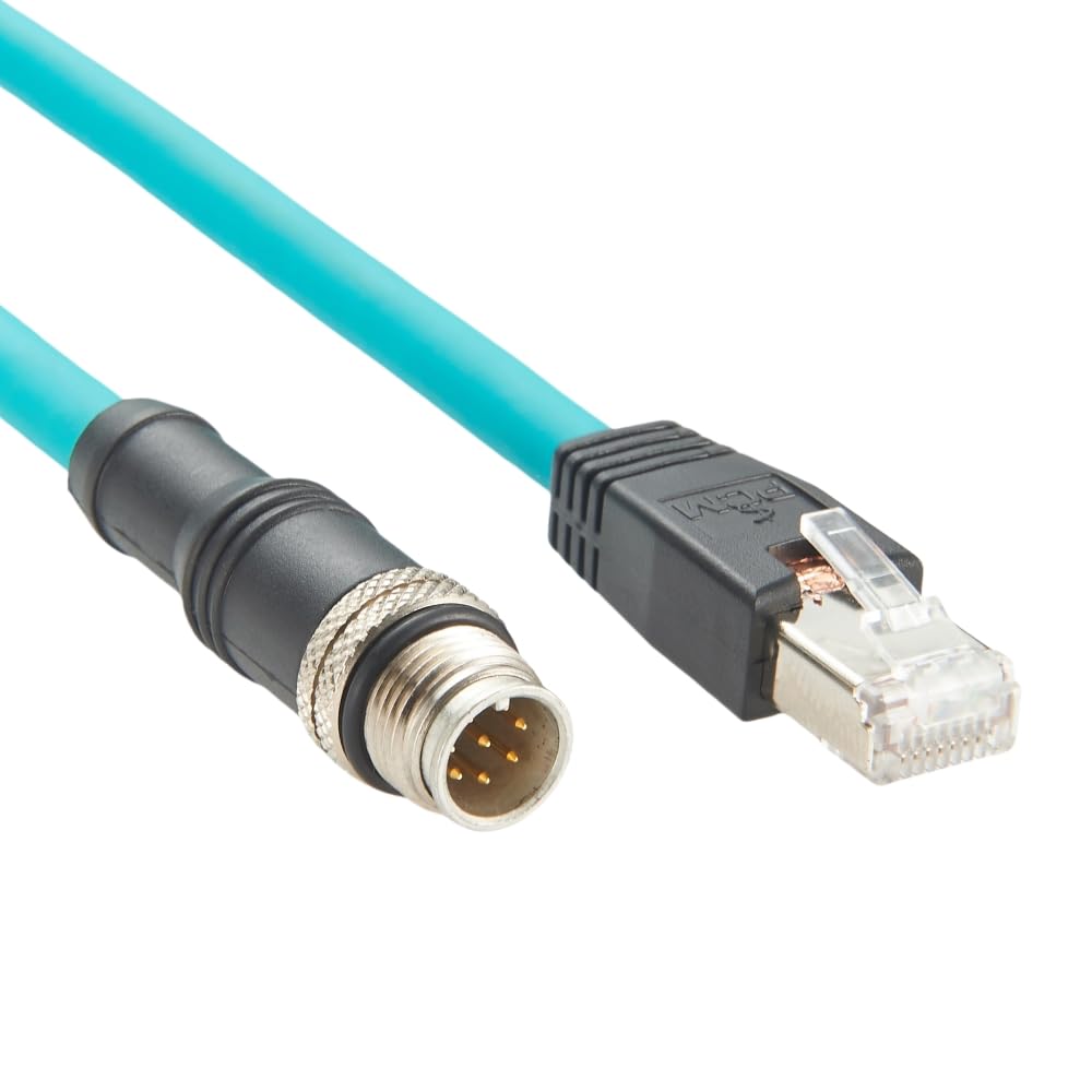 M12 8-pinowy kabel krosowy z kodem A do RJ45 CAT6A przemysłowy kabel Ethernet M12 męski do RJ45 GigE Vision kabel krosowy o wysokiej elastyczności, ekranowany przedłużacz kompatybilny z Cognex Basler