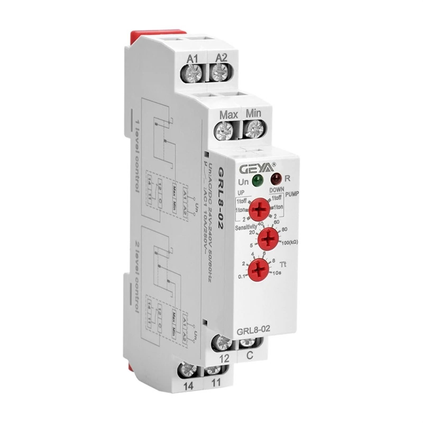 Relé de Control de líquido GRL8-02 relé de Control de Nivel de líquido 10A ACDC24V-240V relé de Bomba de Agua de Voltaje de Amplio Rango
