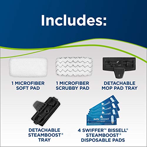 Bissell Symphony Pet Steam Mop and Steam Vacuum Cleaner for Hardwood and Tile Floors, with Microfiber Mop Pads, 1543A - COLOR MAY VARY(Renewed)