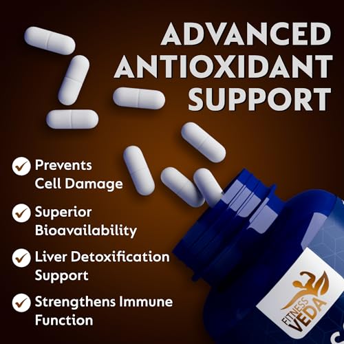 Image of Fitness Veda Liposomal Glutathione Supplement - 30 Capsules| Liver Health & High Bioavailability Formula | Enhanced Absorption Antioxidant | Cellular & Face Health - Helps in Skin Hydration
