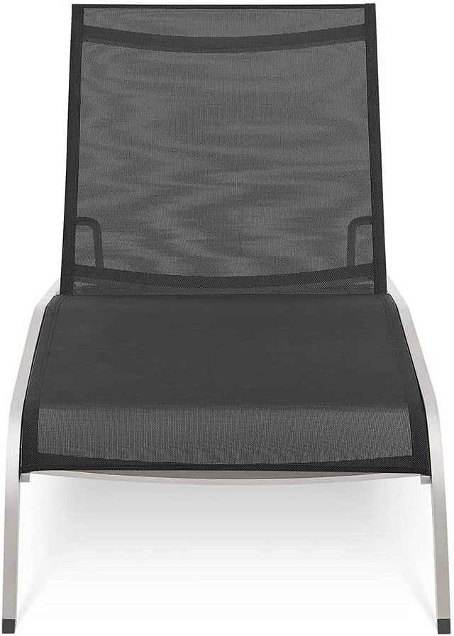 Modway Savannah Outdoor Patio Mesh Chaise Lounge Chair in Black